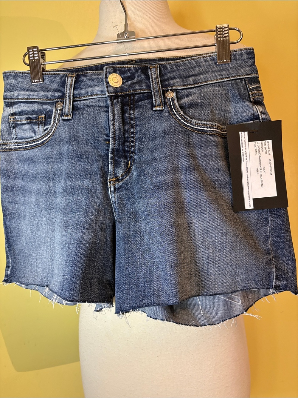 Silver Jeans Blue Denim Cutoff Jean Shorts. Stars & stripes panel